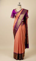 Gadwal Handloom pure silk sarees in rare colors and ready to wear blouse with embroidered blouse fits up to 32 -46 saree is ready fall pico