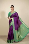 Gadwal Handloom pure silk sarees in rare colors and ready to wear blouse with embroidered blouse fits up to 32 -46 saree is ready fall pico