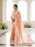 Beautiful soft falling  georgette on  sabyasachi  lace borders unique eye  cooling pestal shades. Ready to wear designer blouse fits 32-44