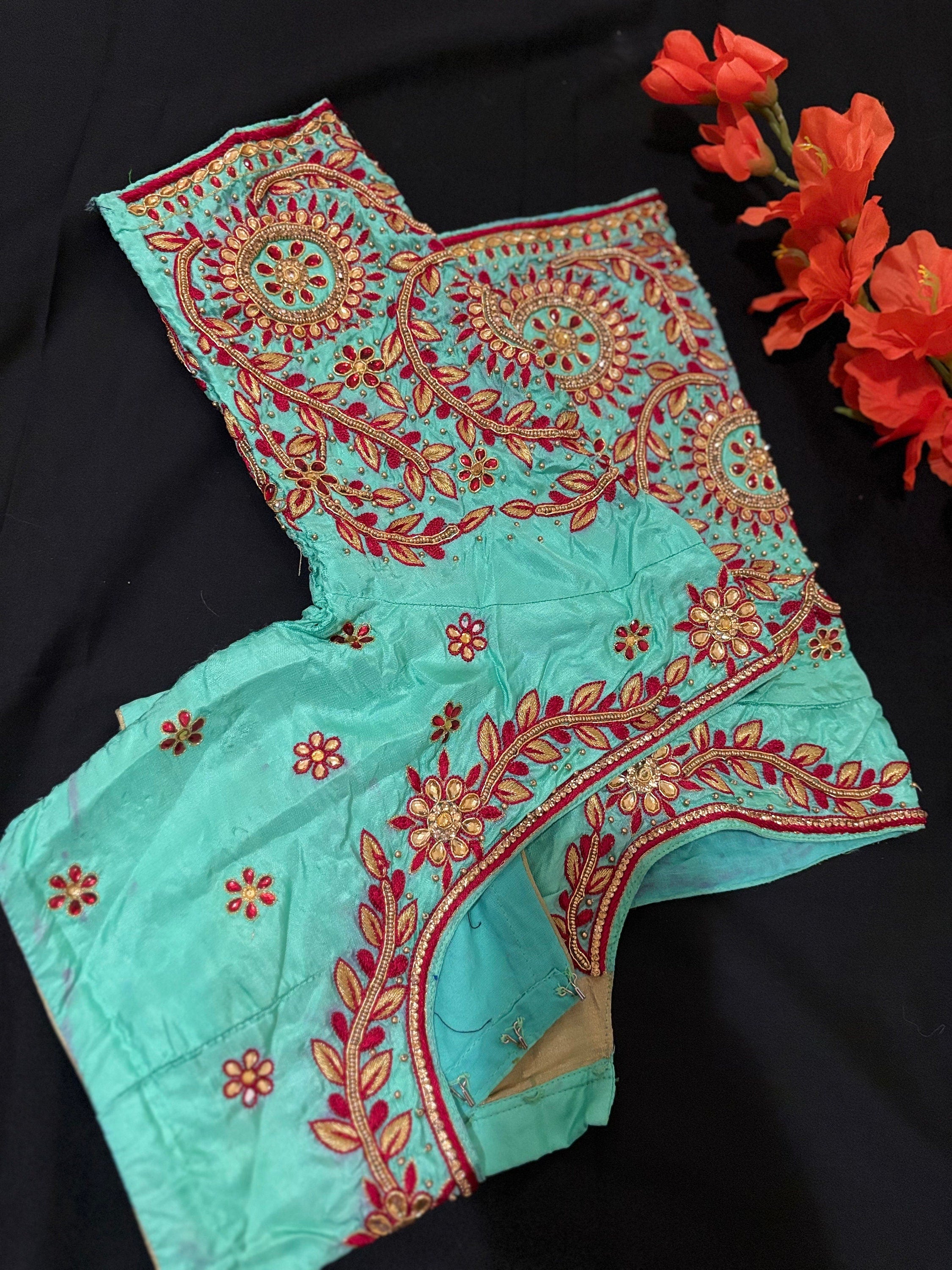 Made to order zardosi  Work maggam hand made   work Blouse ready to wear 32 -46 any color possible any size