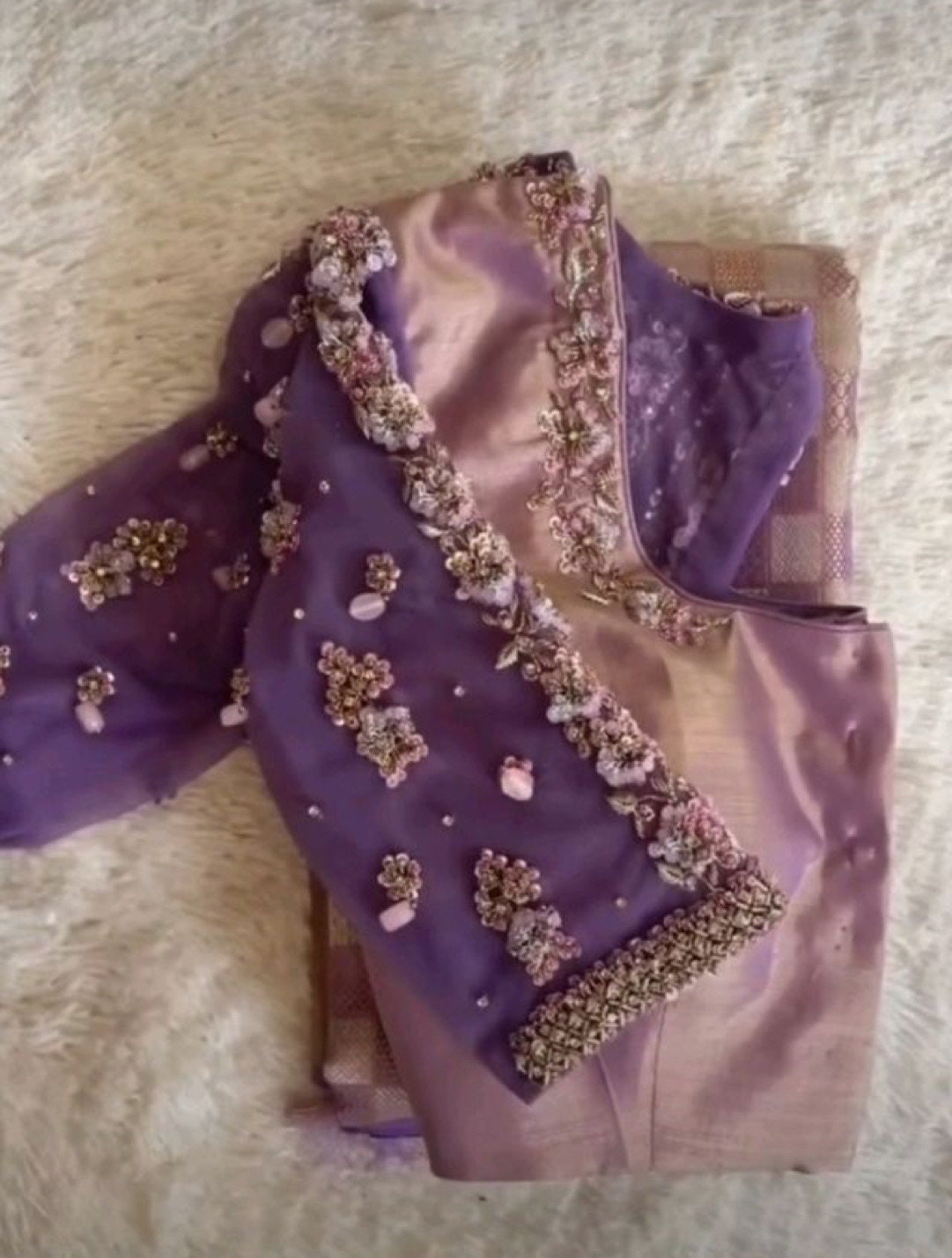 Gold Jardosi / Maggam work Blouse ready to wear