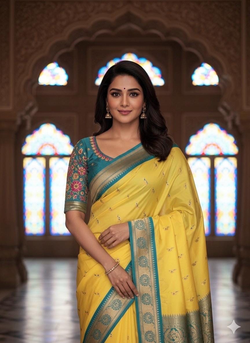 Beautiful pythani pure silk saree with   ready to wear beautiful  work blouse fits up to 32 to 46 Bottle green color, saree is ready to wear