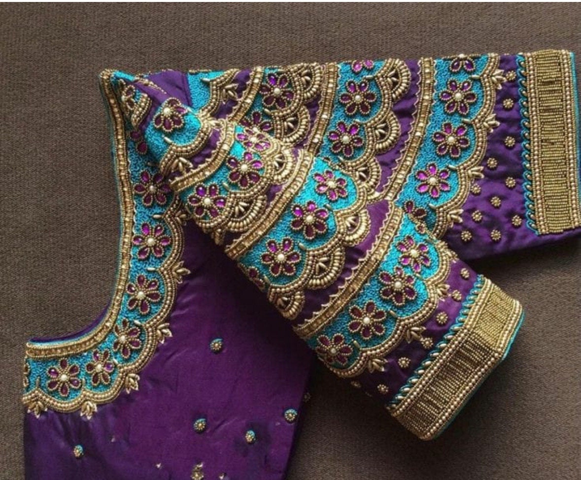 Pearl work /Maggam work Blouse ready to wear