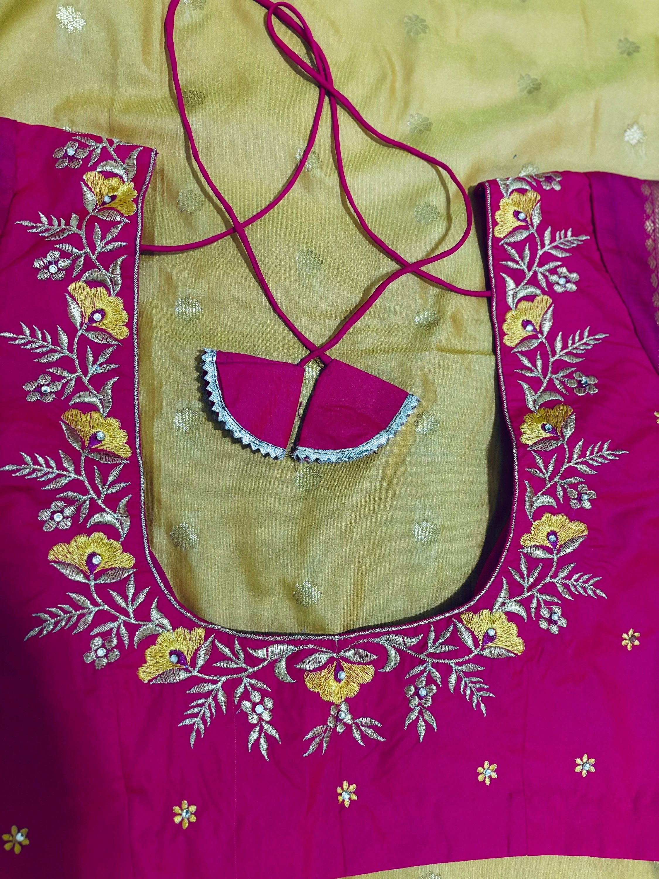 Made to order Beautiful Embroidery blouse any color any size 32-46 possible we can make blouses for your old memorable Sarees contact seller