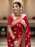 Banarasi handloom khadi georgette falling  silk saree all over beautiful water zari weaving work / Any color possible