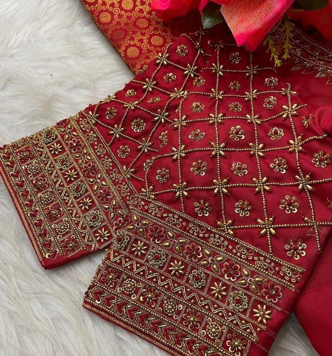 Made to order  Gold Work kardana n zardosi   handwork hand made work Blouse ready to wear any color possible any size possible fits 32-46