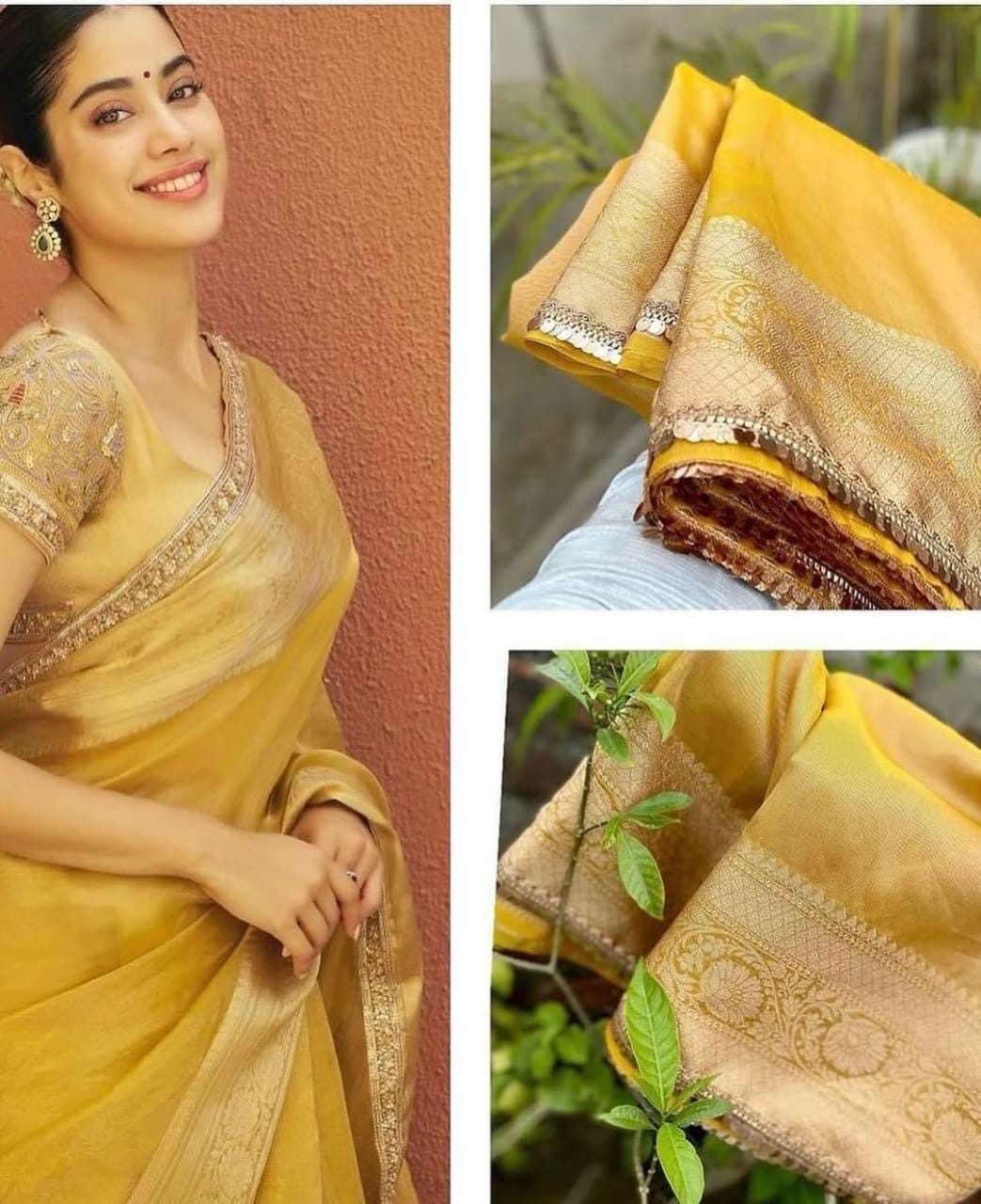 Banarasi  tissue saree with self weaving with beautifully embroidered boarder all over the saree Pestal   shade rich weaving ready Blouse