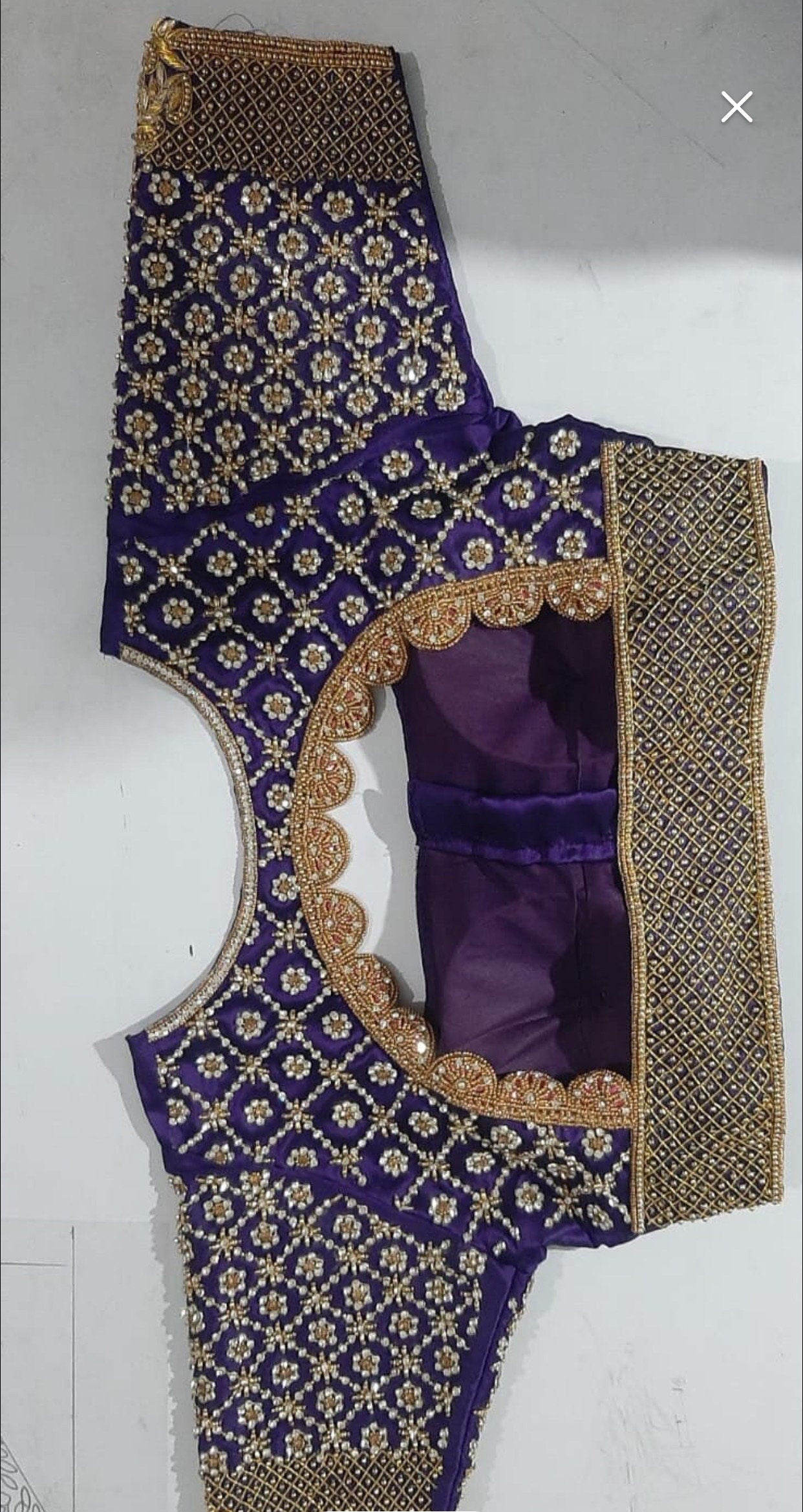 Gold Jardosi work Blouse ready to wear
