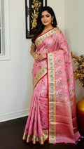 Beautiful Tissue Zari Kota saree with pythani  Zari boardes and beautifully done blouse paired up with pretty blouse fits up to 32 to 46