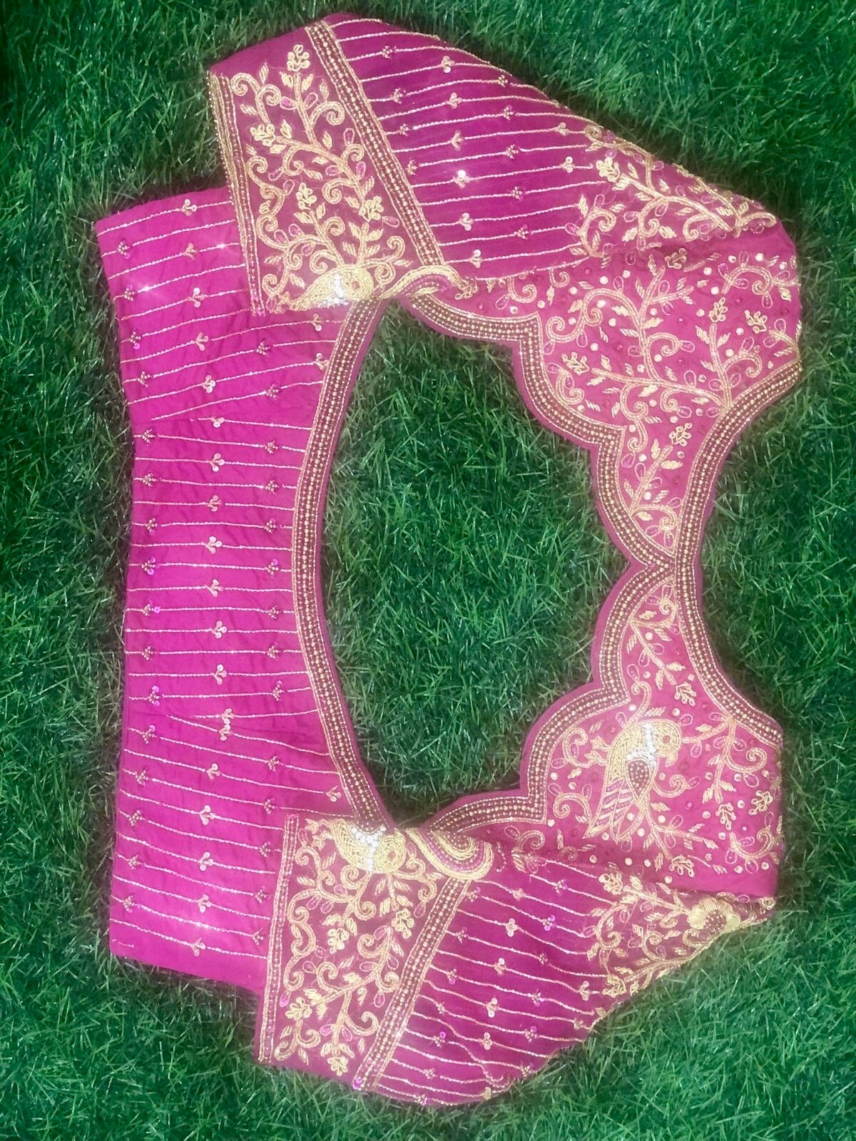 Gold Jardosi/kardana Maggam work Blouse ready to wear ready to wear 32 to 46
