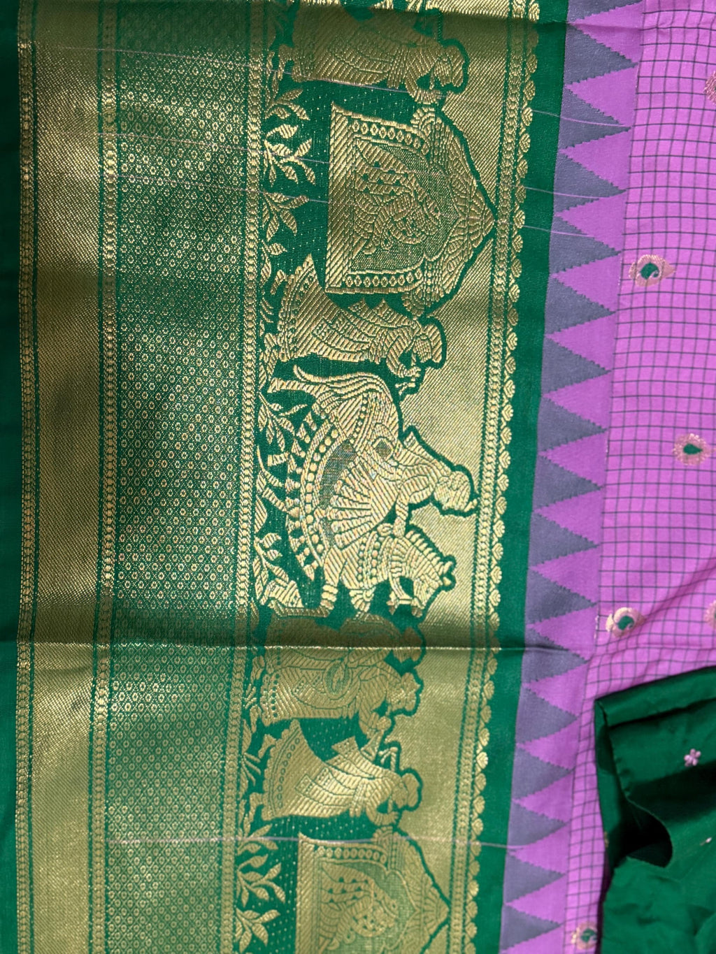 Gadwal Handloom pure silk sarees in rare colors and ready to wear blouse with embroidered blouse fits up to 32 -46 saree is ready fall pico