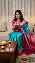 Kanchipuram soft silk saree in rare colors with beautifully done hand  made embroidered blouse with ready to wear work blouse fits 32 to 46