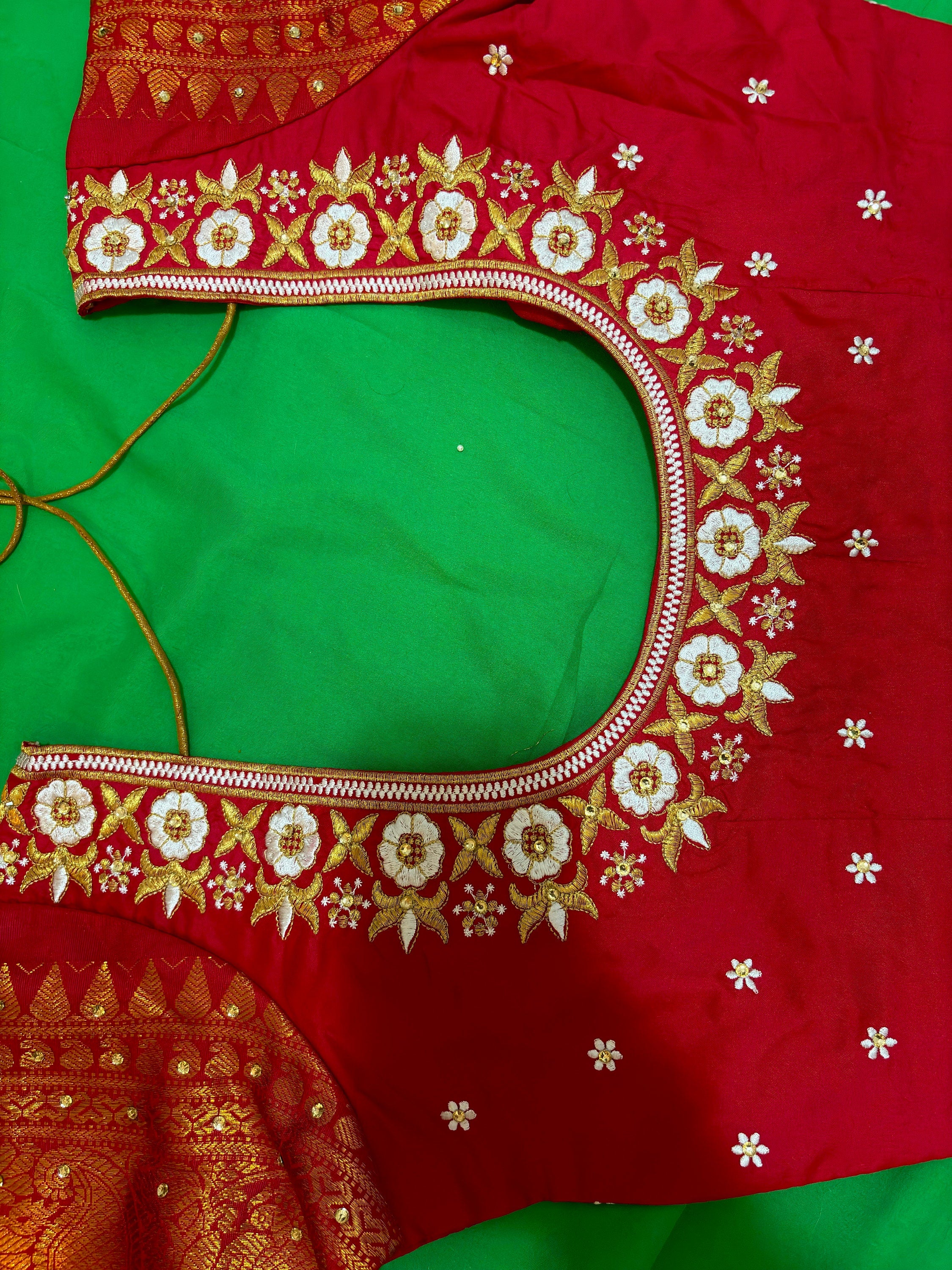 Made to order Beautiful Embroidery blouse any color any size 32-46 possible. We customize for your old sarees /free ship usa and Canada