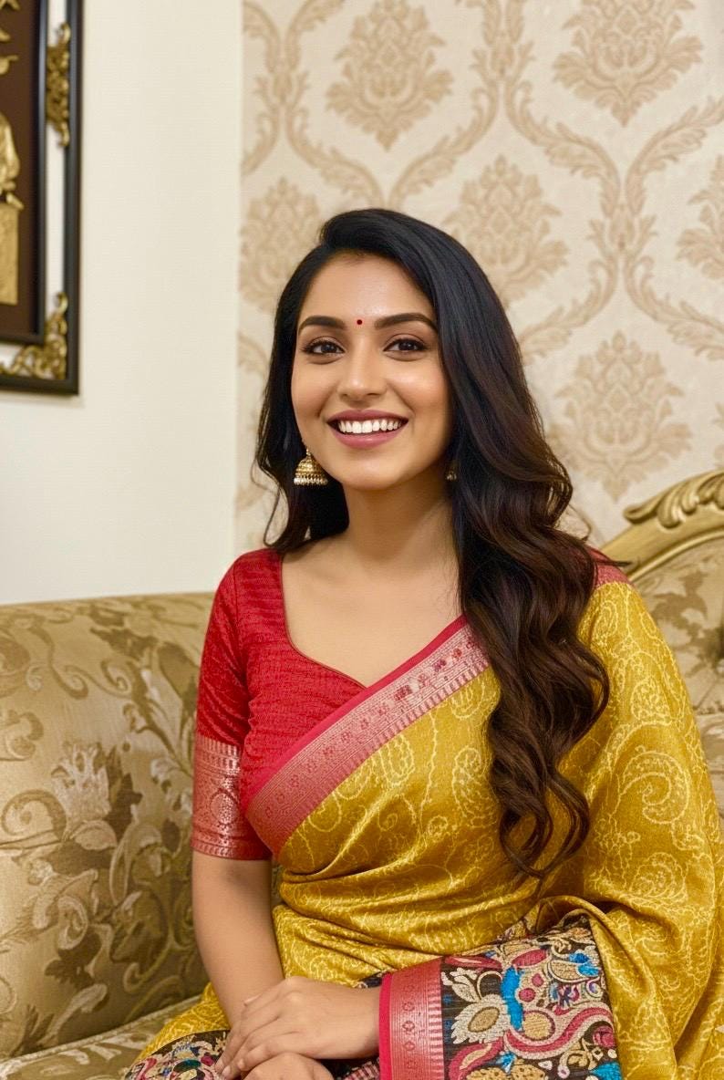 Beautiful Light weight Emarald silk saree  with Kanchi boarder  Bhandini prints ready blouse fits 32 to 46 with beautiful color combo