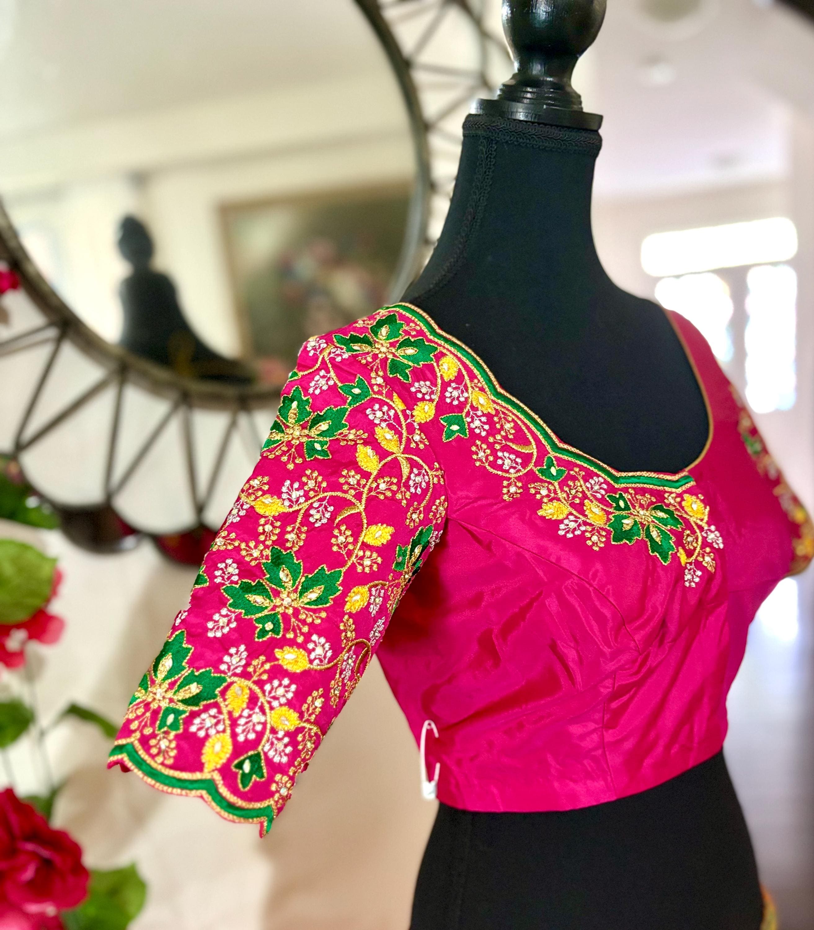 Ready to wear  Designer blouse all over embroidery fits to 34 to 44