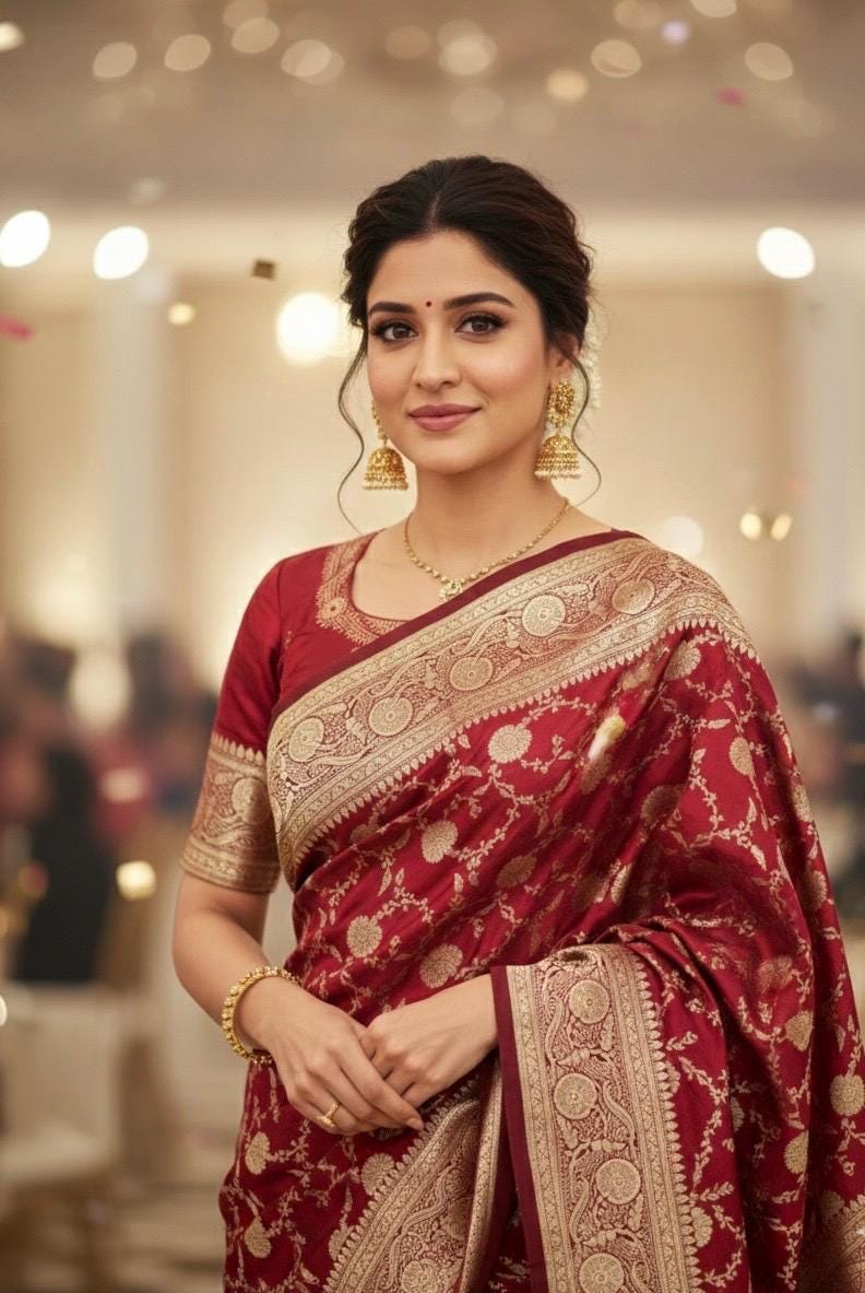 Banarsi handloom Kattan by Kattan pure silk wedding/Reception saree