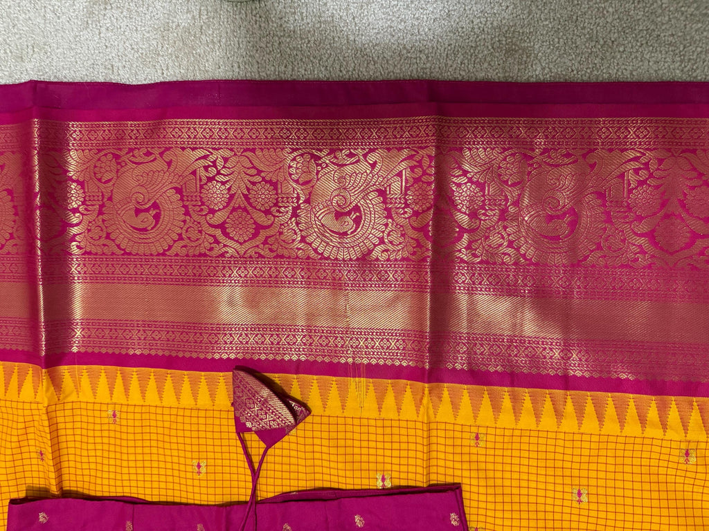 Gadwal  fancy powerloom pure silk sarees ready to wear blouse with embroidered blouse fits up to 32 -46 saree is ready fall pico done