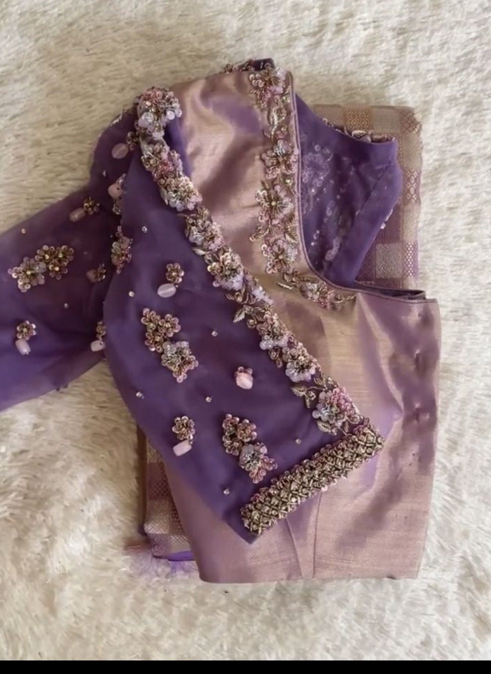 Gold Jardosi / Maggam work Blouse ready to wear