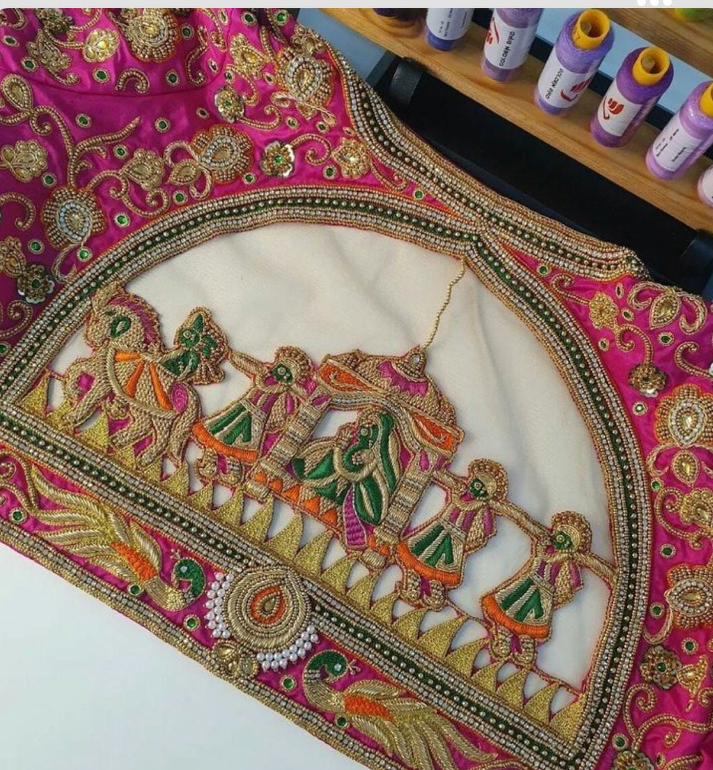 Gold Jardosi work Blouse ready to wear