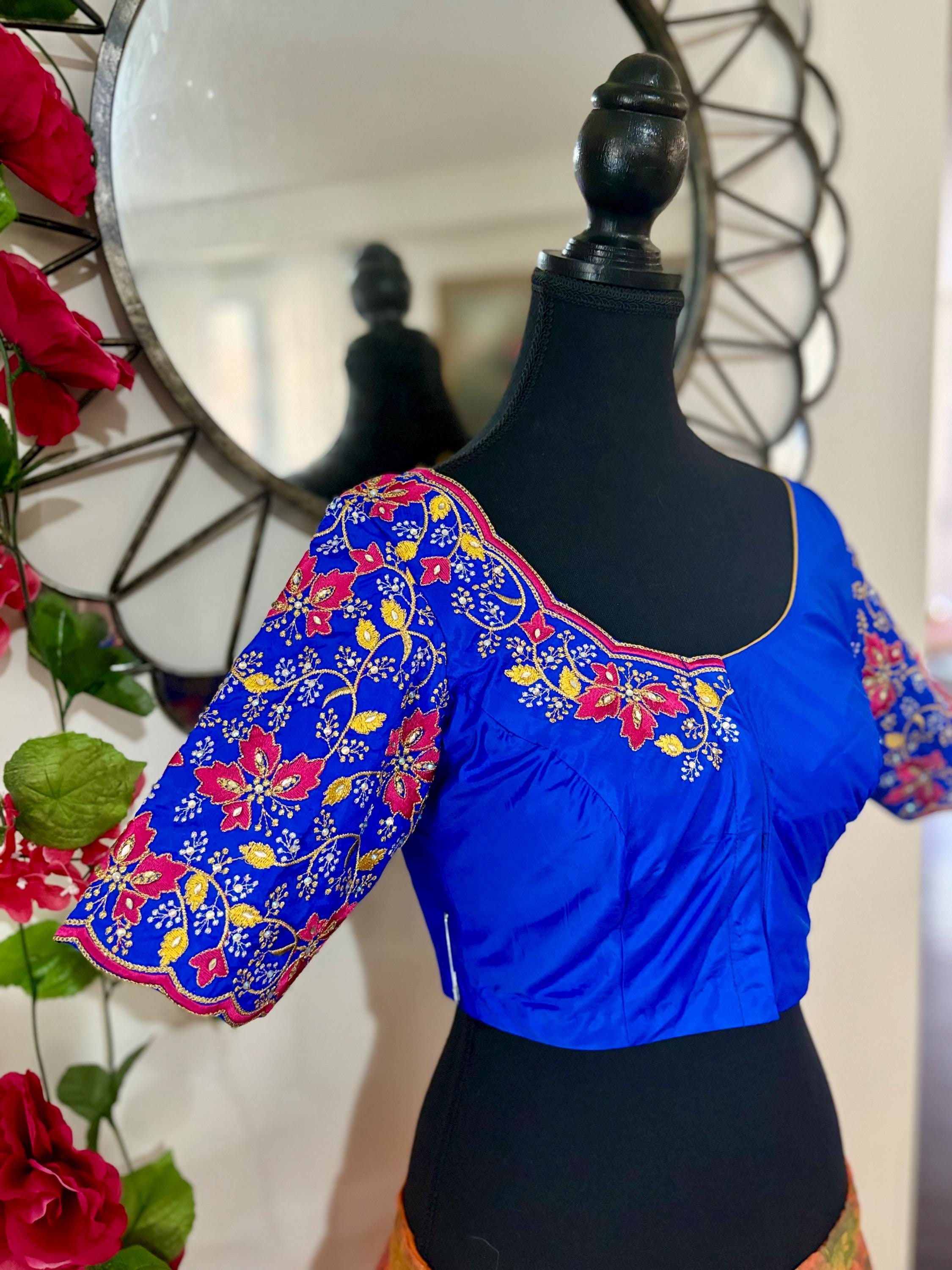 Ready to wear  Designer blouse all over embroidery fits to 34 to 44