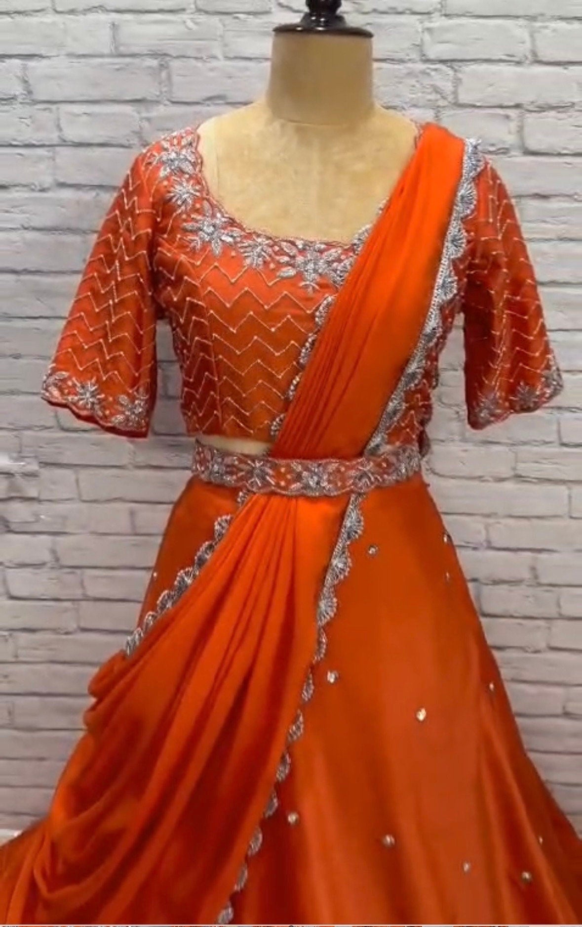 Bridal heavy embroidery work/ georgett lihanga dyeble fabric lihanga can be customize in colour and in any size