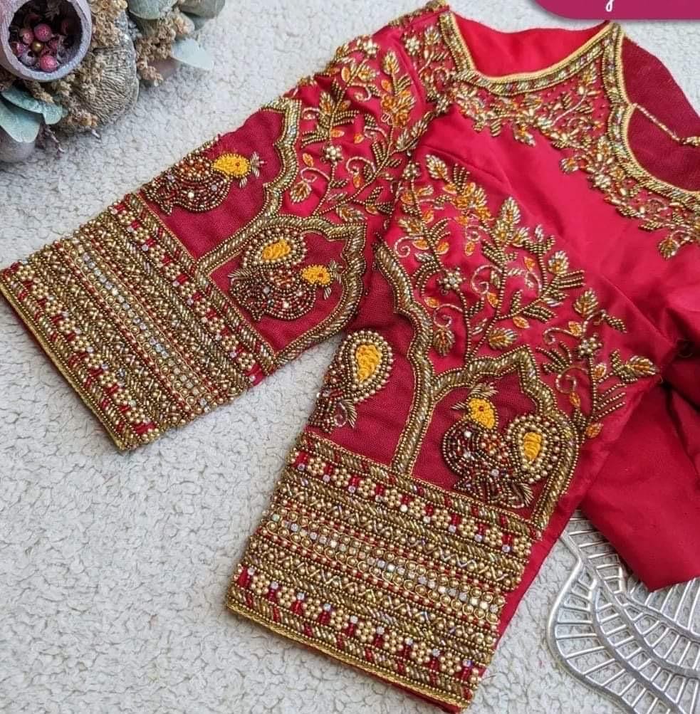 Made to order  Gold Work kardana n zardosi   handwork hand made work Blouse ready to wear any color possible any size possible fits 32-46