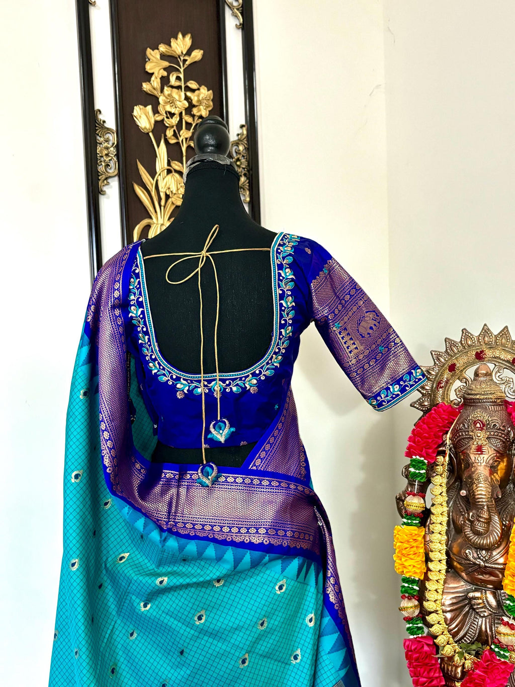 Gadwal Handloom pure silk sarees in rare colors and ready to wear blouse with embroidered blouse fits up to 32 -46 saree is ready fall pico