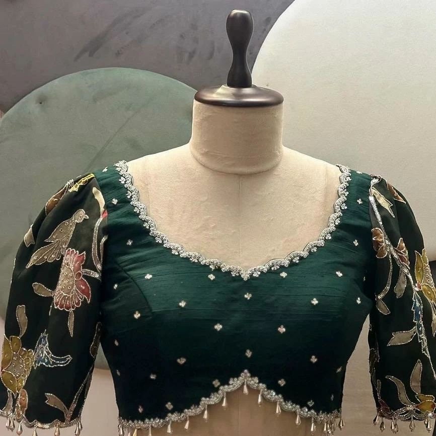Stone studded Gold Work kardana n zardosi net hands  work Blouse ready to wear