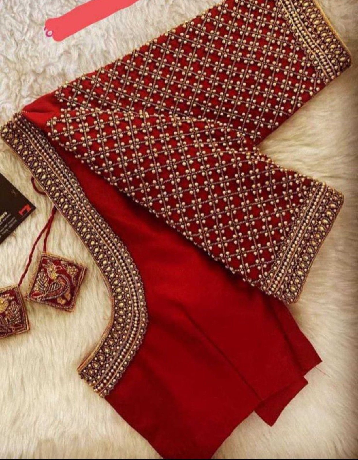 Gold Jardosi work Blouse ready to wear