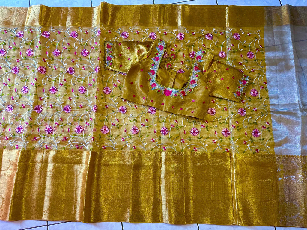 Pure Silk soft and fally Organza flowery