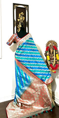 Pure silk  banarasi silk saree paired up with beautiful embroidery blouse fits to 32 to 46 in beautiful rare colors all over jaal. Cocktails