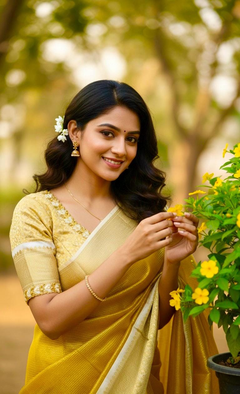 Bangalore silk golden saree with self weaving zari lines on all over with beautifully done work blouse fits 32 to 46