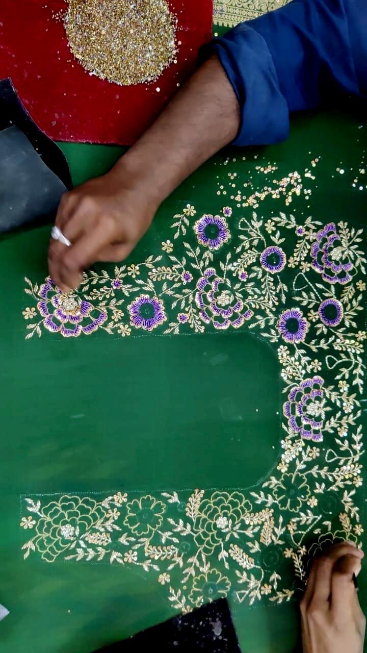 Made to order zardosi  Work maggam hand made   work Blouse ready to wear 32 -46 any color possible any size
