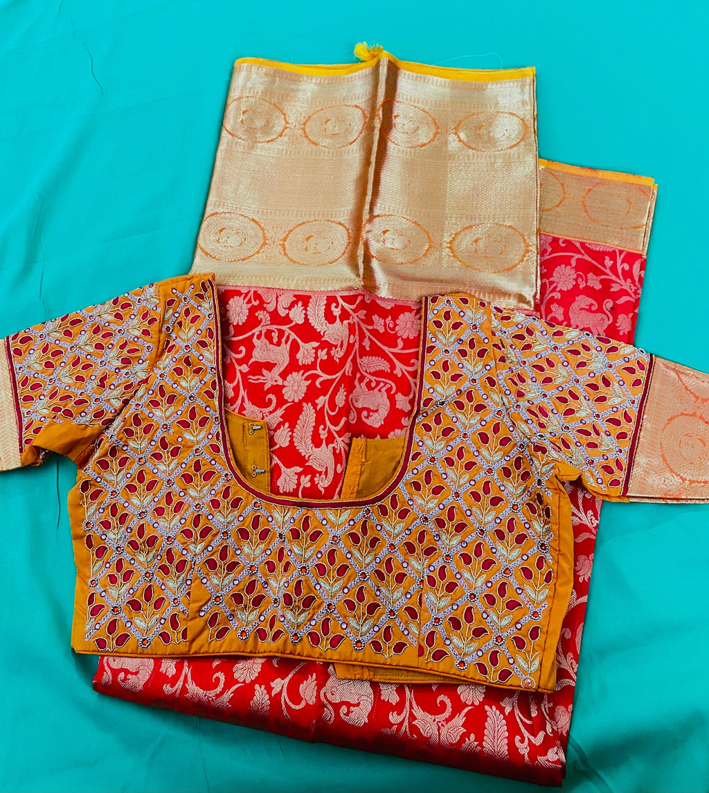 2 gram gold pure handloom  Silk Kanjeevarm/Kanchipattu Sarees; see description