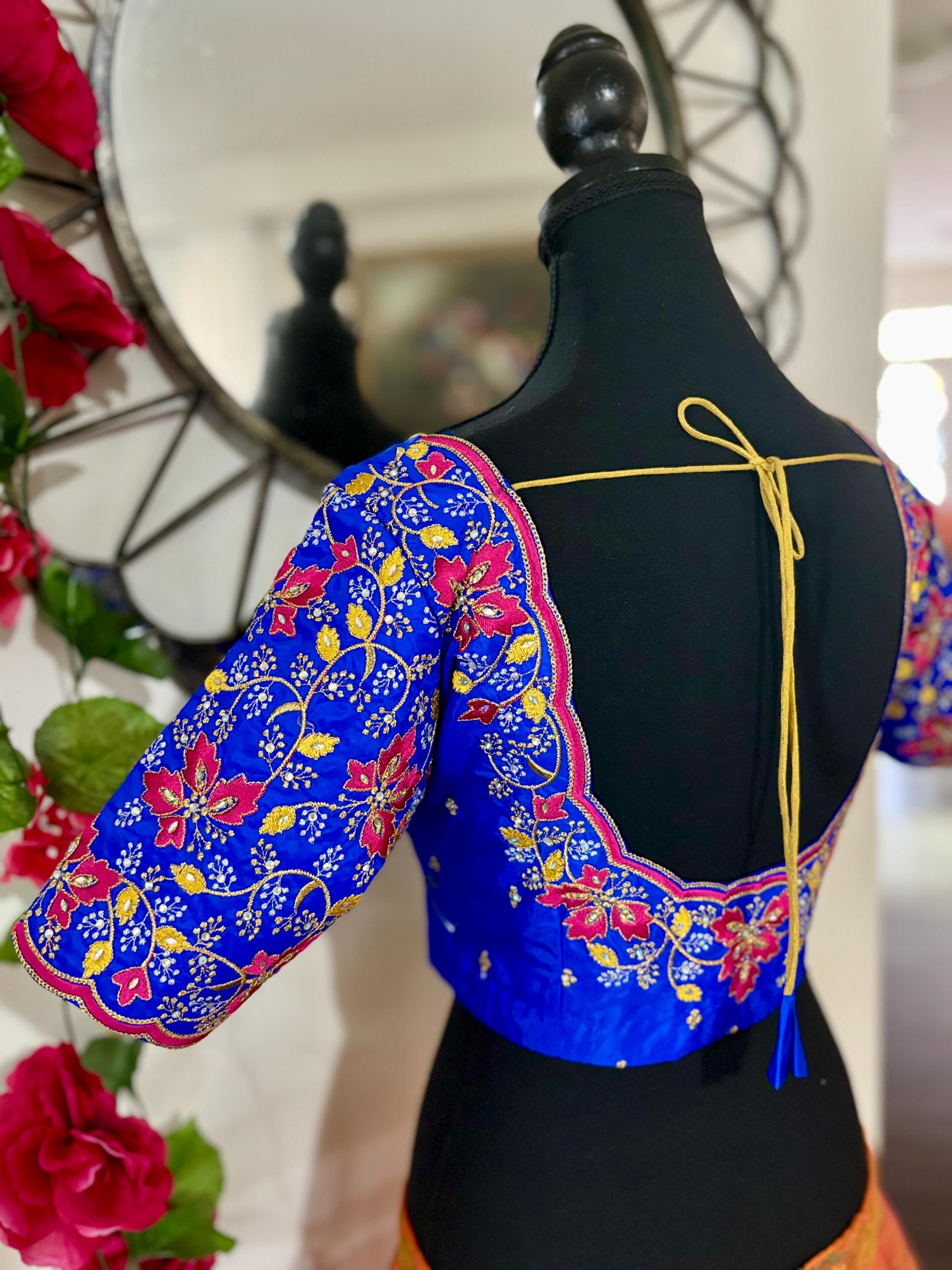 Ready to wear  Designer blouse all over embroidery fits to 34 to 44