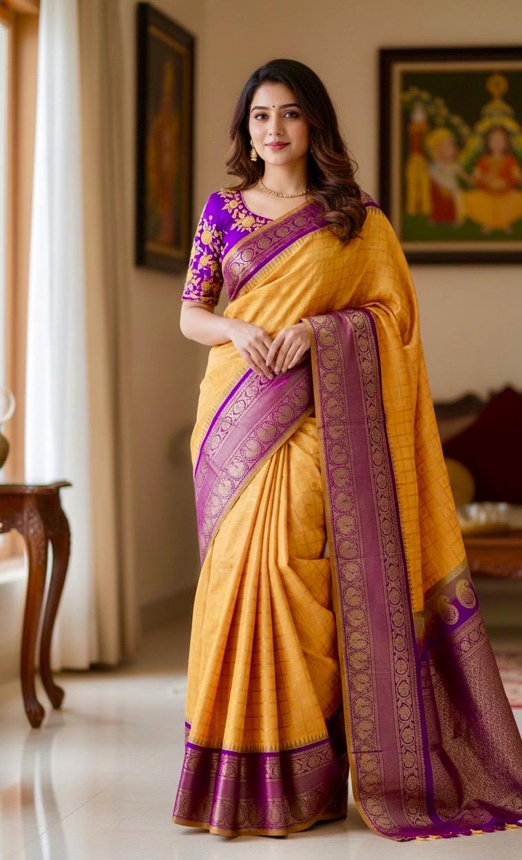 Gadwal Handloom pure silk sarees in rare colors and ready to wear blouse with embroidered blouse fits up to 32 -46 saree is ready fall pico