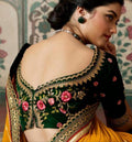 Stone studded Gold Work kardana n zardosi net hands  work Blouse ready to wear