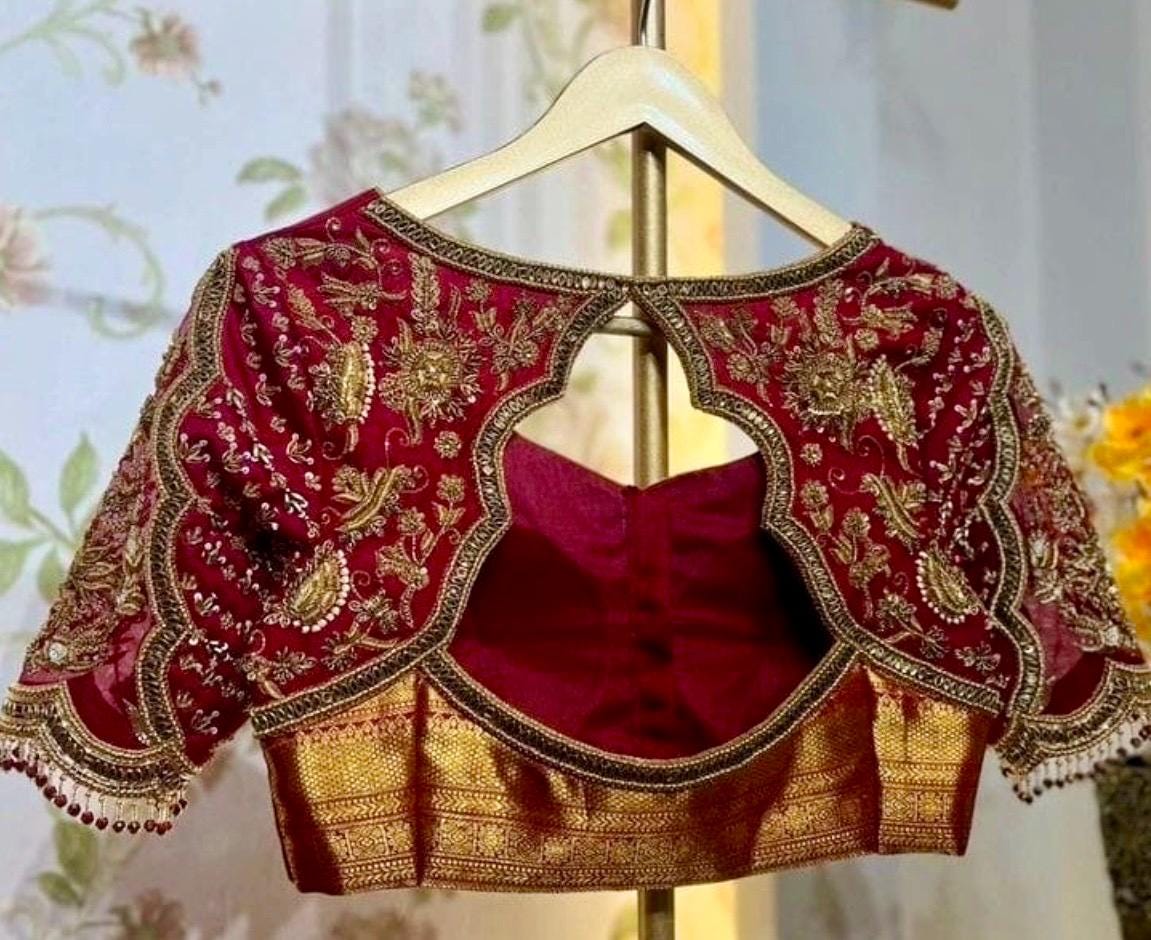 Made to order  Gold Work kardana n zardosi   handwork hand made work Blouse ready to wear any color possible any size possible fits 32-46