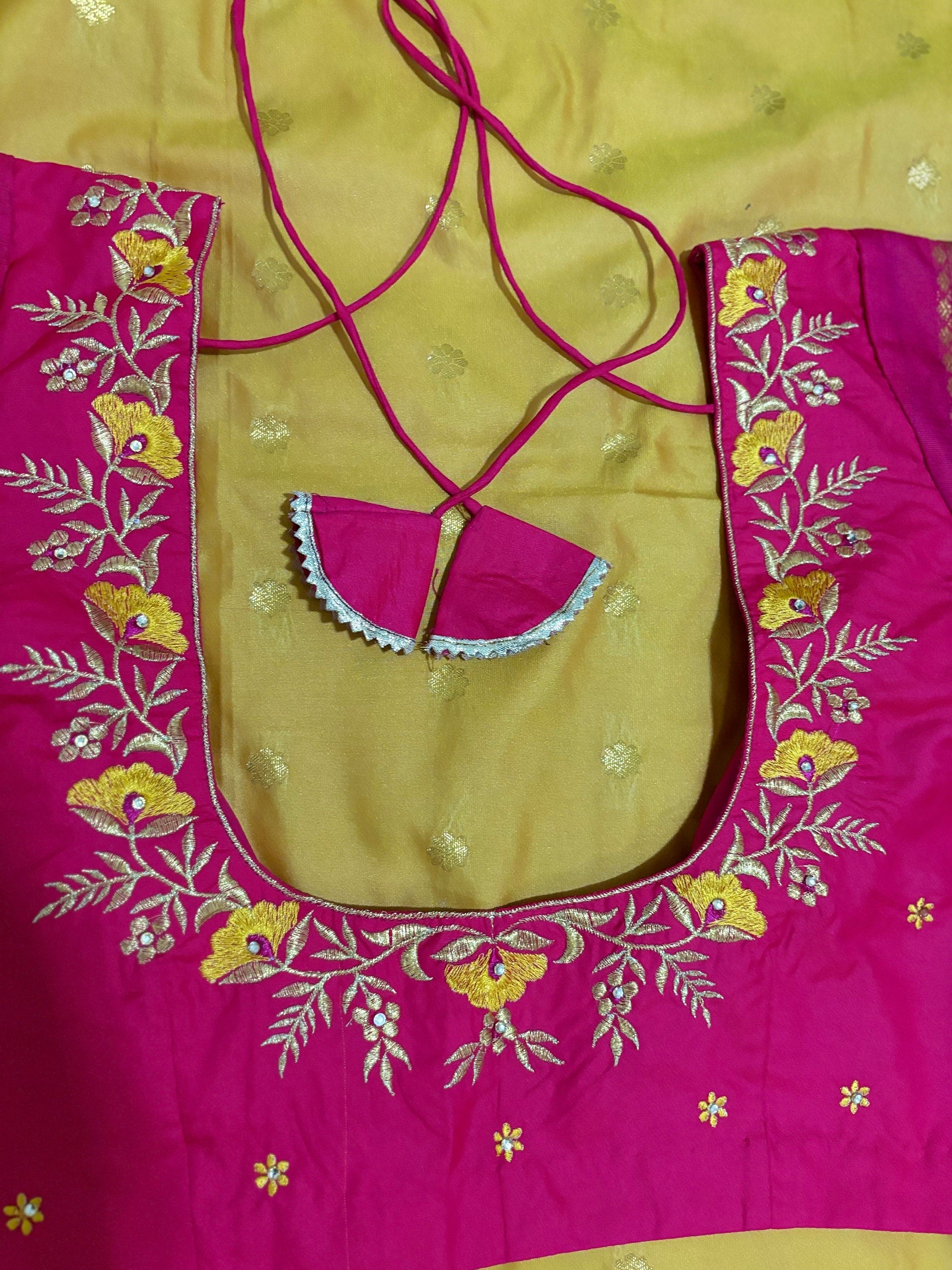 Made to order Beautiful Embroidery blouse any color any size 32-46 possible we can make blouses for your old memorable Sarees contact seller