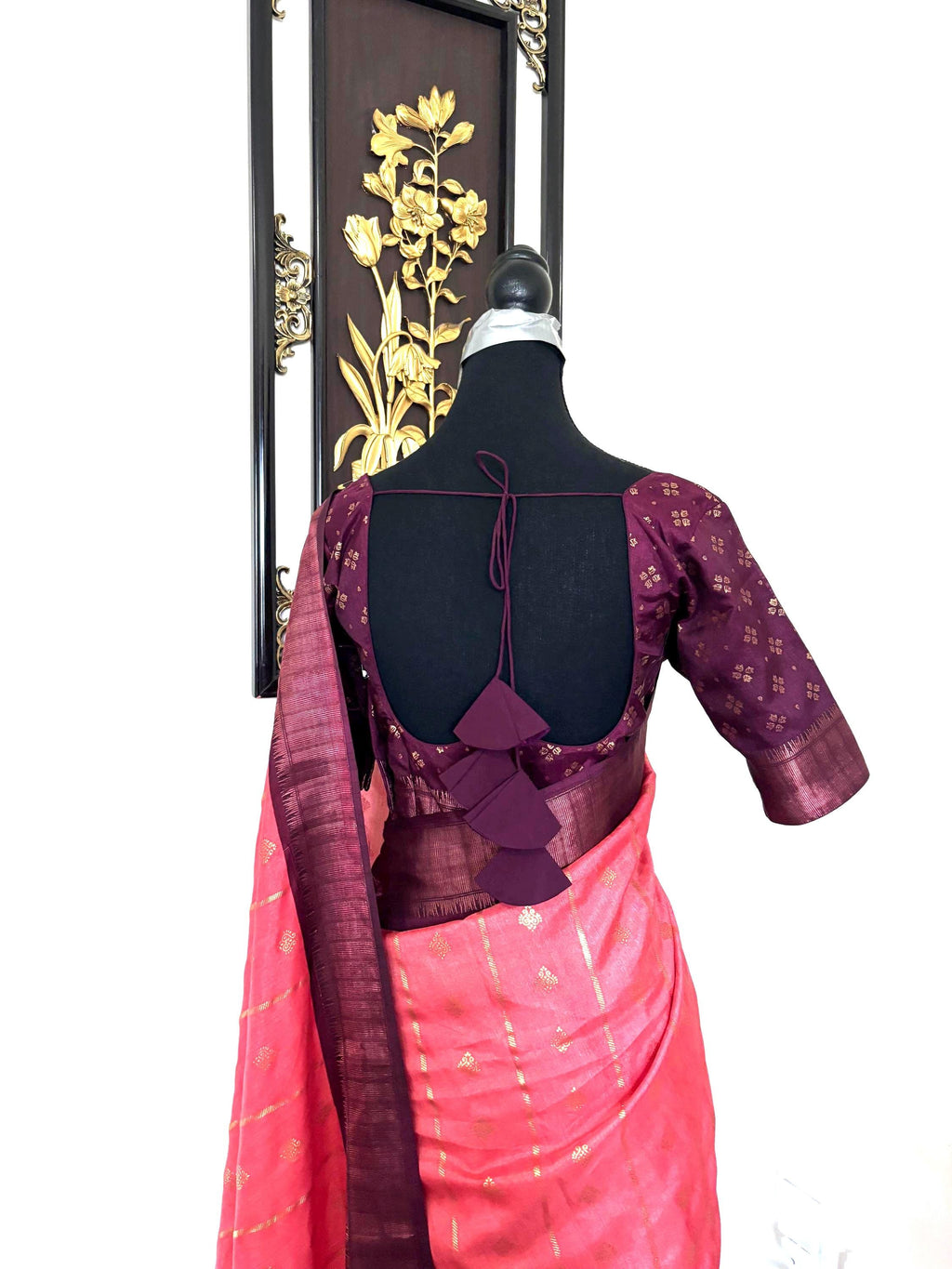 Light weight easy to drape Soft Silk fancy Saree; with beautiful pythani boarder, with Pochampalli design ready to wear Blouse fits 32-46