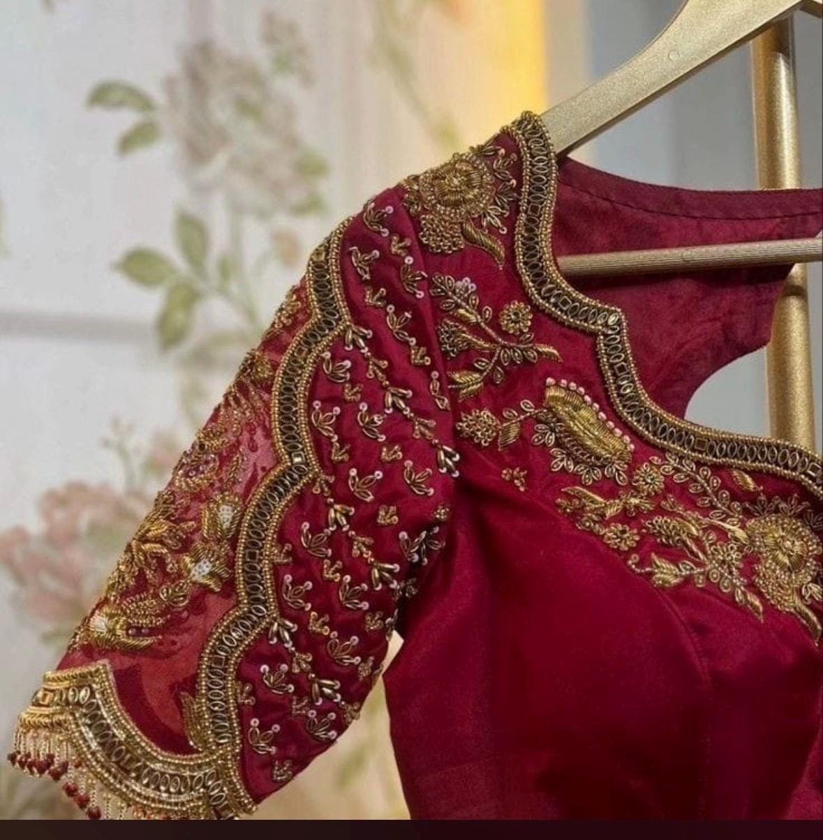 Made to order  Gold Work kardana n zardosi   handwork hand made work Blouse ready to wear any color possible any size possible fits 32-46