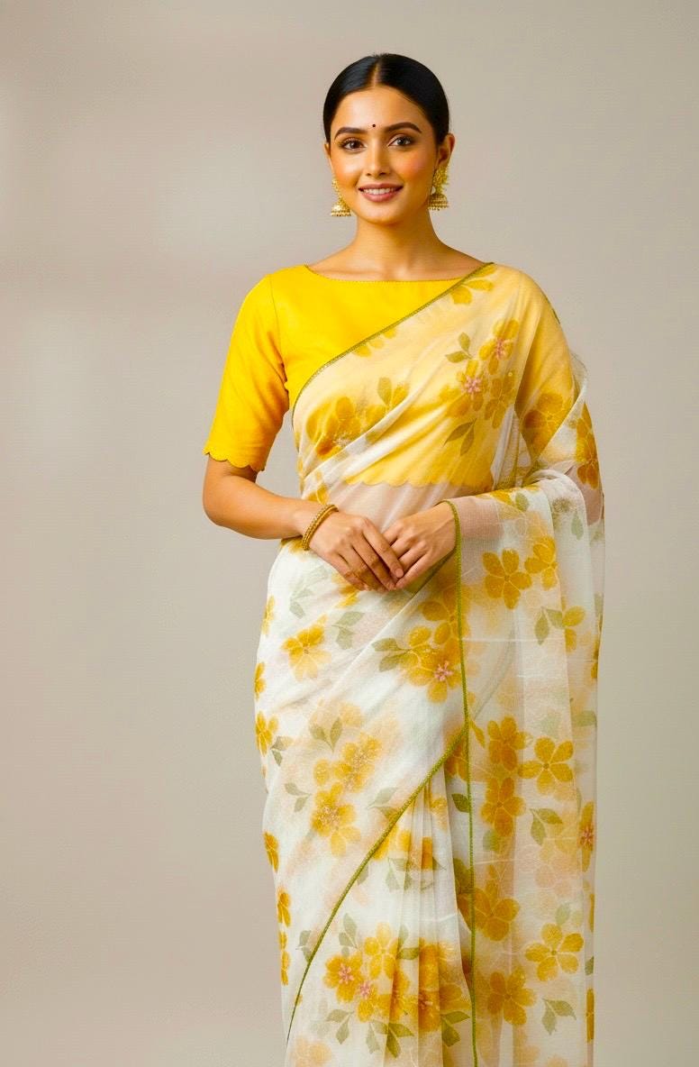 Pure Silk Organza Saree light weight with eye cooling colors