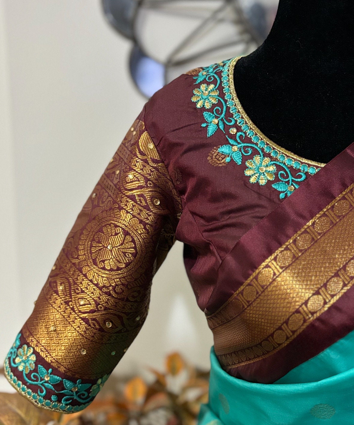 Made to order Beautiful Embroidery blouse any color any size 32-46 possible free ship usa and Canada