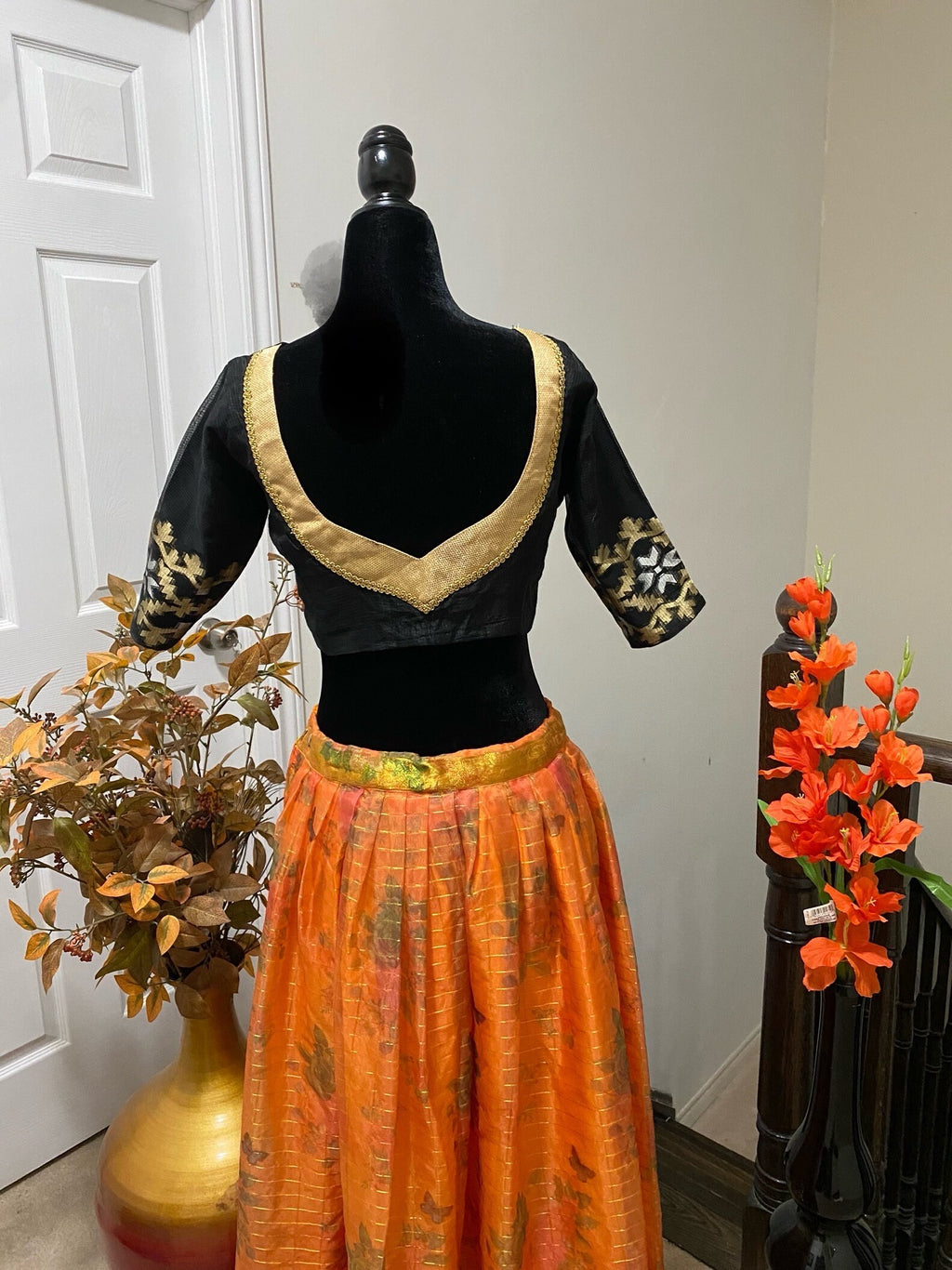 Banarsi fancy beautiful kora organza double zari silk saree/ Black beauty is with ready to wear designer blouse fits to 32 to 40