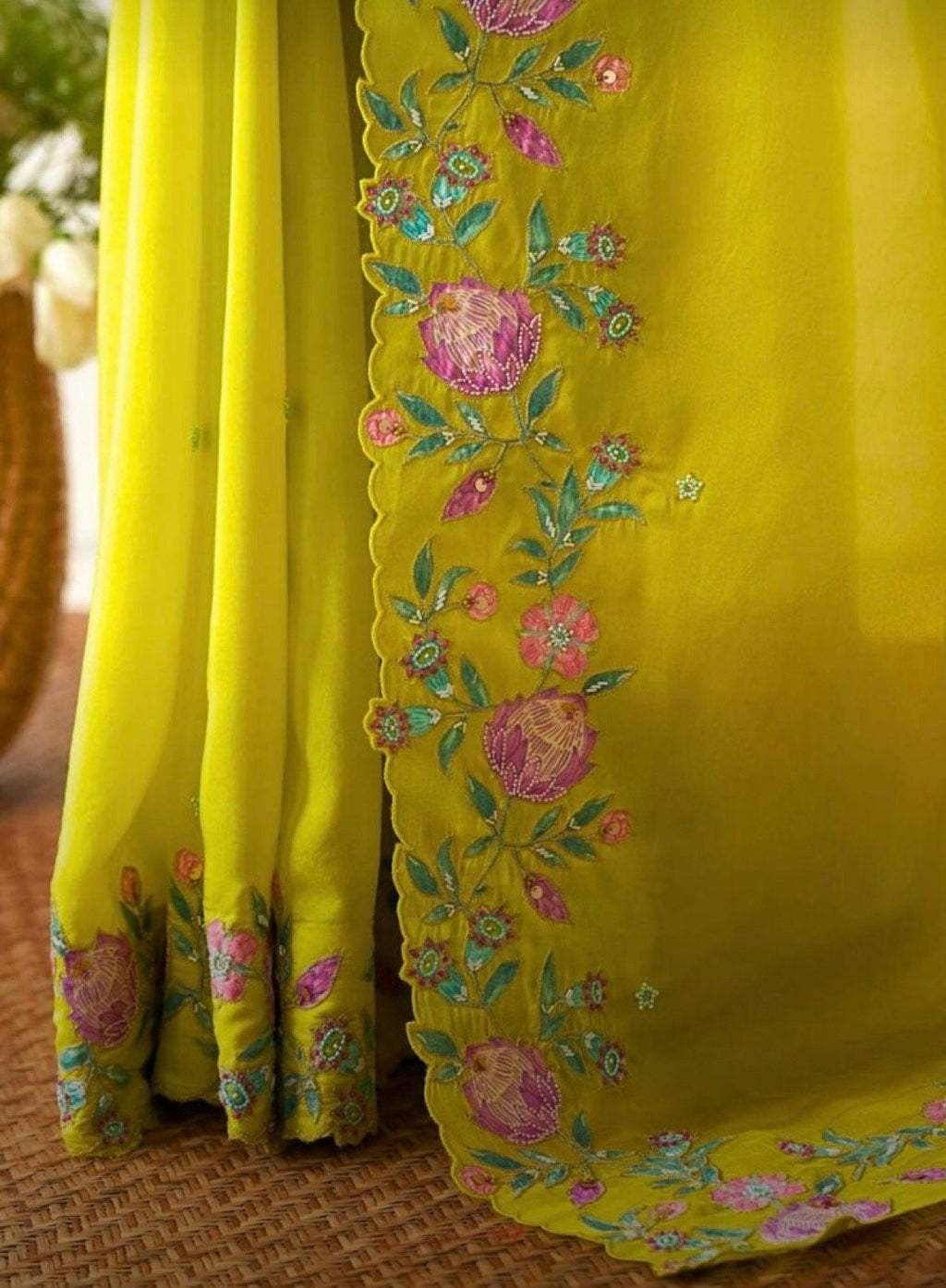 Beautiful soft Designer pure  Organza Saree with Full Embroidery and full blouse fit to 32 to 46. Anycolor possible plz contact seller