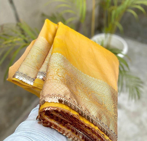 Banarasi  tissue saree with self weaving with beautifully embroidered boarder all over the saree Pestal   shade rich weaving ready Blouse