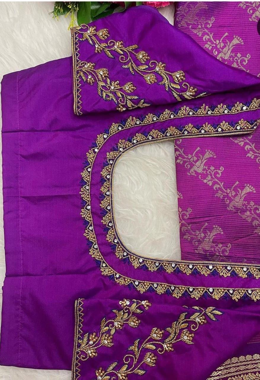 Made to order  Gold Work kardana n zardosi   handwork hand made work Blouse ready to wear any color possible any size possible fits 32-46