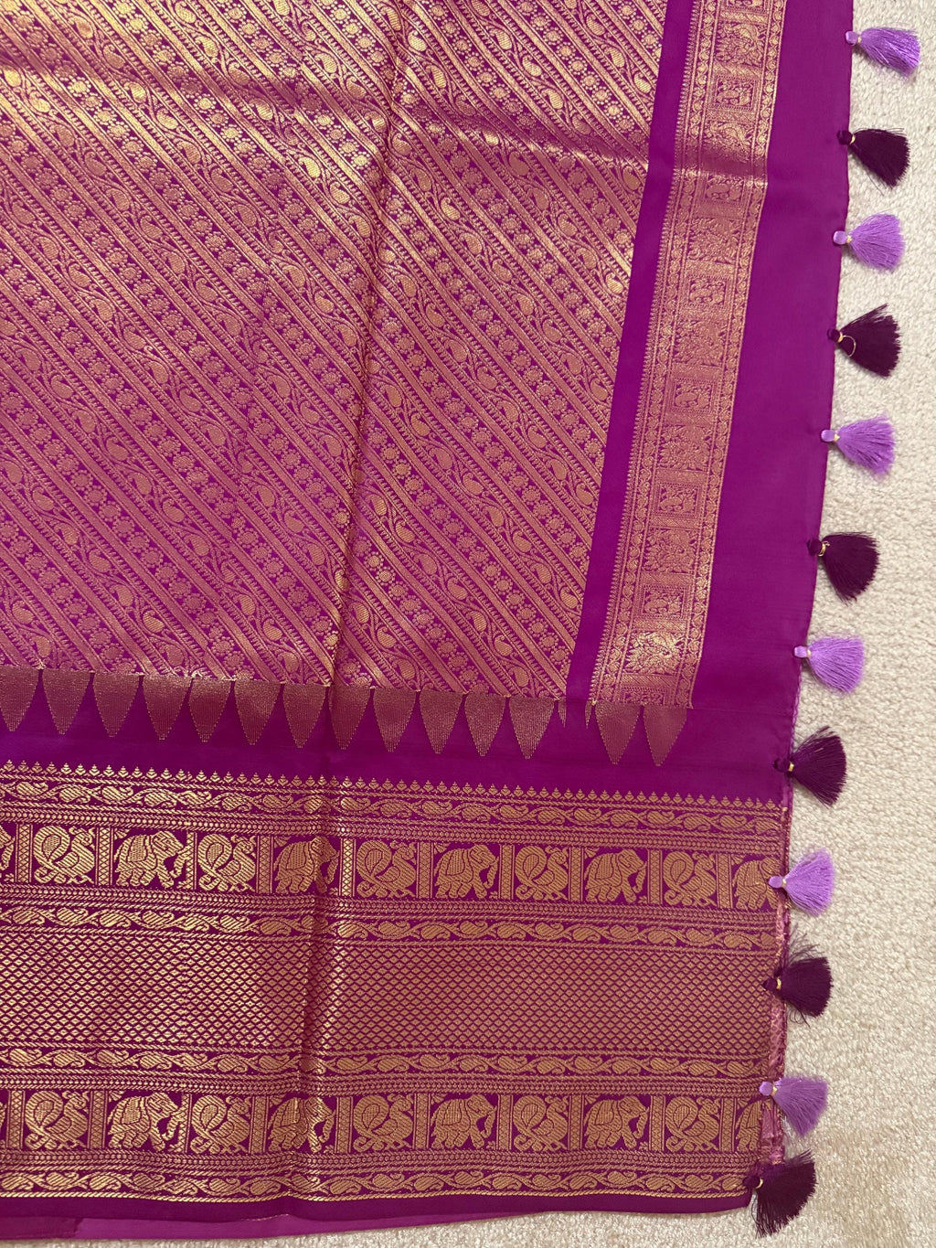 Gadwal Handloom pure silk sarees in rare colors and ready to wear blouse with embroidered blouse fits up to 32 -46 saree is ready fall pico