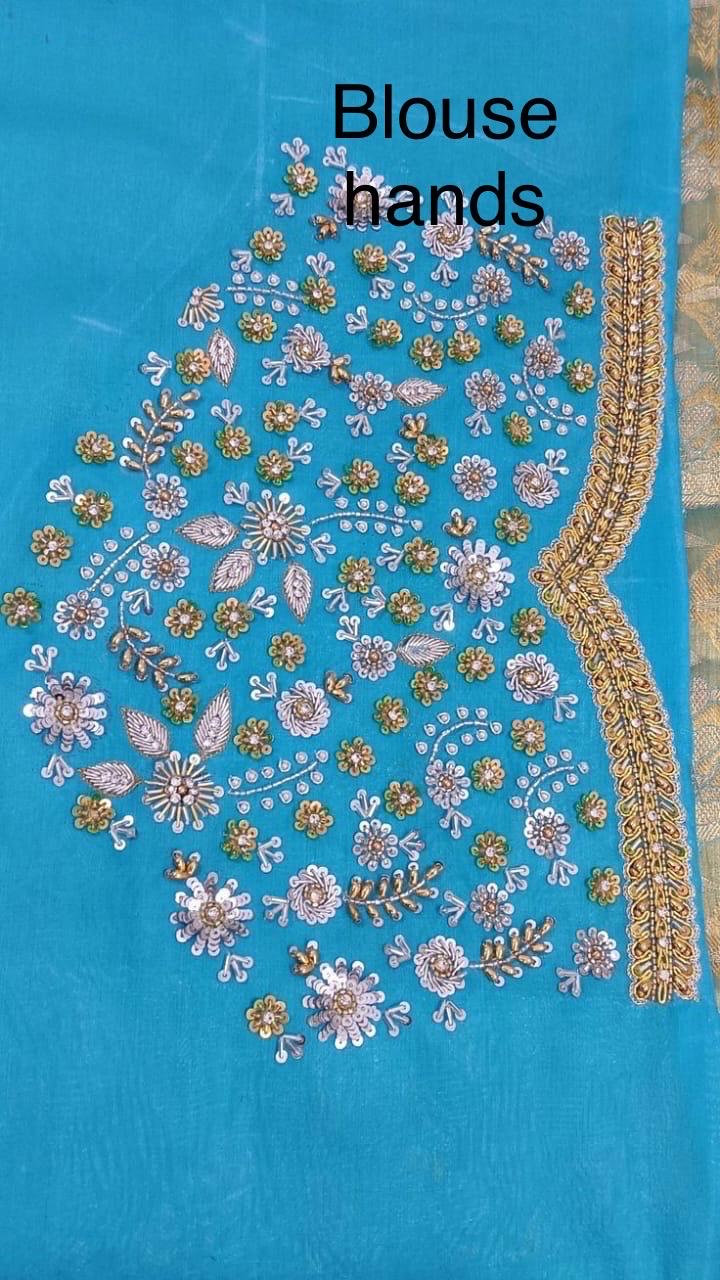 Made to order  Gold Work kardana n zardosi   handwork hand made work Blouse ready to wear any color possible any size possible fits 32-46