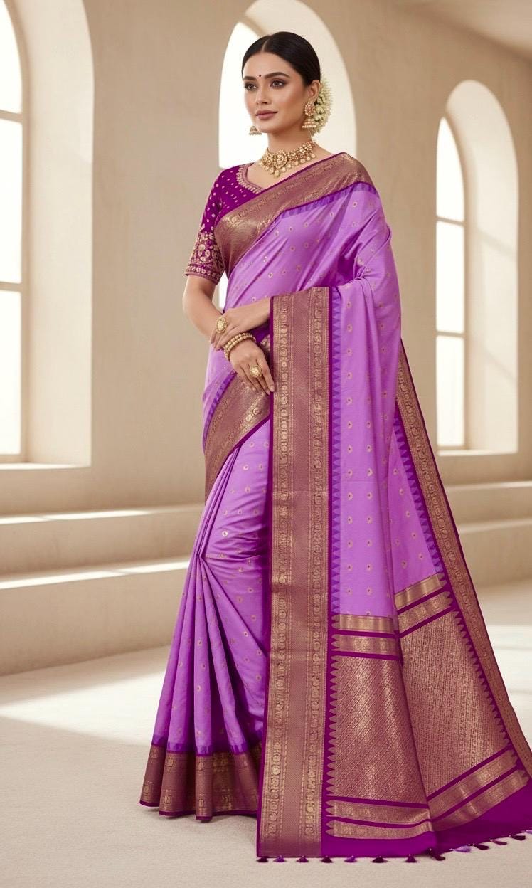 Gadwal Handloom pure silk sarees in rare colors and ready to wear blouse with embroidered blouse fits up to 32 -46 saree is ready fall pico